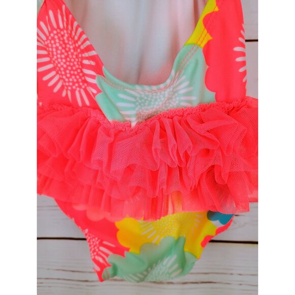 Cat‎ & Jack Floral Print One Piece Size 3-6 Months Infant Girl Swimsuit - Picture 4 of 5